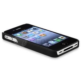 DELUXE BLACK COVER W/CHROME FOR iPhone 4 4G CASE  