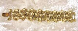 Vintage Coro Pegasus Gold Tone Chunky Bracelet  