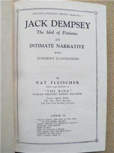   20/250   JACK DEMPSEY The Idol of Fistiana an Intimate Narrative