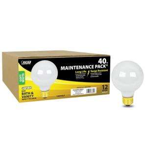 Feit Electric 40 Watt G25 White Globe Light Bulb (48 Pack) 40G25/W/MP 