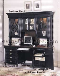    American Federal Black Wood Executive Desk Office Furniture  