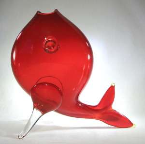 BLENKO** Glas Fisch Vase, Winslow Anderson ~1950  