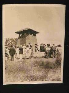 Antique PHOTOGRAPH circ 1900 1910 Group People at Fort  