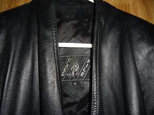 Class File Womens Black Genuine Leather Jacket Size Med  