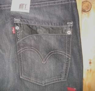 Levis 569 Loose Straight Rare Black Scraped Jeans #0134  