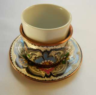 Espresso / Turkish Coffee Cup Mug Set Handmade Crafted Copper 