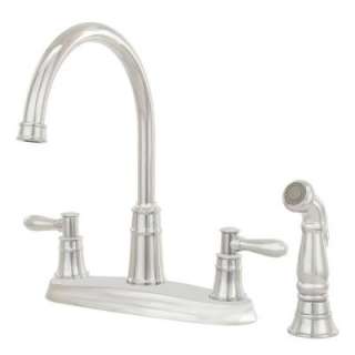 Pfister Harbor 2 Handle High Arc 4 Hole Kitchen Faucet with Side Spray 