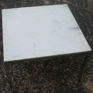 24 Florence Knoll End Table Calacatta Marble Top  