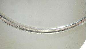 6MM SOLID STERLING SILVER ITALIAN FLAT DOMED OMEGA CHAIN NECKLACE 16 