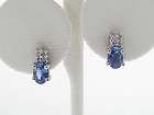 Natural Blue Sapphires Diamonds Solid 14k White Gold Po