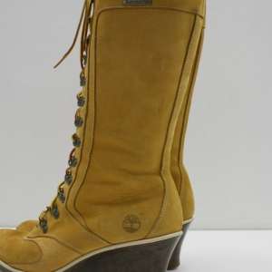 TIMBERLAND Genuine Leather Wedge Lace Up Tall Boots! 8.5M  
