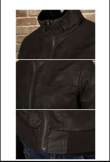 B10 01 Mens Korea Style Casual Leather Jacket / L~XL  