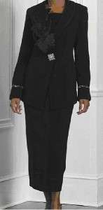 Mother of Bride black 3PC dress pant Suits 24W 2X 3X  