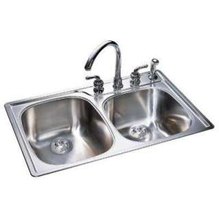 KINDRED Combination Bowl 18 GaugeStainless Steel Sink With Silk Finish