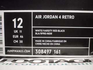 2005 Nike Air Jordan IV 4 Retro FIRE RED MARS LASER 12  