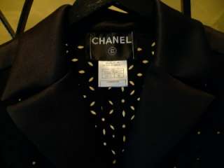 CHANEL 08A Black laser cut Fringe Jacket Coat Size 40 New  