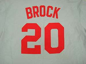 St Louis Cardinals Lou Brock # 20 Cooperstown Jersey ( XL )  