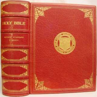 HOLY BIBLE Fine KING JAMES VERSION Folio Signed Binding CALF LEATHER 