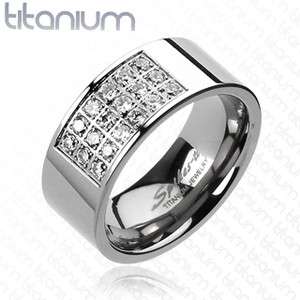   Titanium Radiant C.Z. Mens Band Ring Chose Fr Sz 9 ~ Sz14  