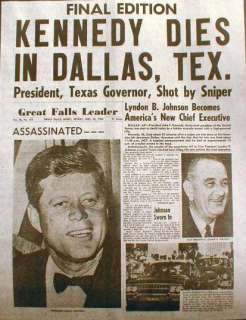 Newspapers w DEATH & ASSASSINATION Presidents 1799 1994  