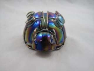Irridescent Glass Lady Bug Garden or Home Decor Paper Weight  