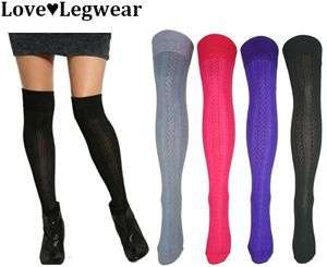 NEW Flirt Over The Knee Socks Cable Knit 8 Colours 4 7  