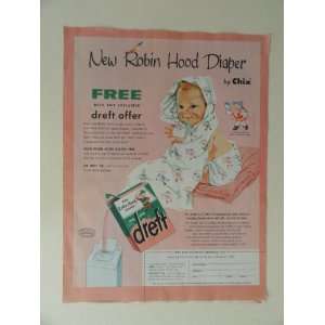 Chix Robin Hood Diaper,dreft soap. 1956 full page print advertisement 
