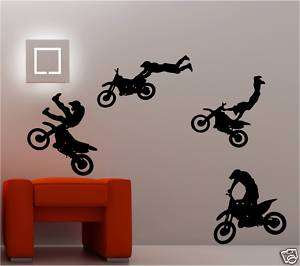 MOTOCROSS BIKE wall art stickers kids bedroom decal  