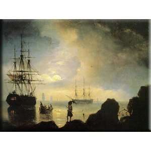 Fishermen on the Shore 16x12 Streched Canvas Art by Aivazovsky, Ivan 
