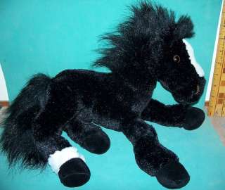 BLACK PLUSH HORSE WELLS FARGO stuffed SPARKLY pony  