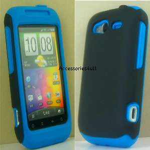 BLUE HYBRID SILICONE CASE FOR HTC WILDFIRE S  