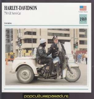 1969 HARLEY DAVIDSON 750 GE SERVI CAR Motorcycle CARD  