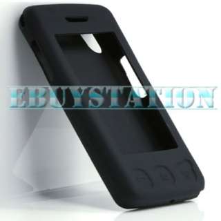 BLACK SILICONE RUBBER CASE COVER FOR LG KP500 COOKIE  