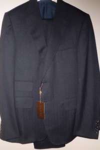   TOM FORD 40 eu50 navy HERRINGBONE mens 2 button lux wool suit  