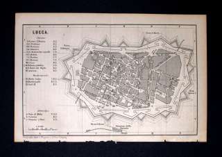 1877. WAGNER. Topografia Italia   Lucca, Toscana, LU  