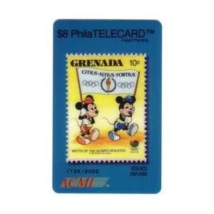 com Disney Collectible Phone Card $8. Grenada DISNEY Postage Stamps 