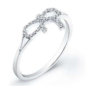  Victoria Kay 14k White Gold Diamond Bow Ring (1.10cttw, JK 