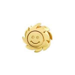  Sterling Silver Gold Plated Reflections Smiling Sun Bead Jewelry