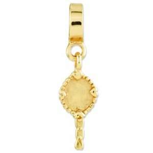   Silver Gold Plated Reflections Hand Mirror Dangle Bead Jewelry