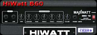 HiWatt MaxWatt Electric Bass Guitar Amp Amplifier Combo 20 or 60 or 