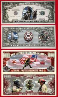 VOLUNTEER FIREFIGHTERS 911 FDNY WTC PLAY MONEY DOLLAR BILLS  