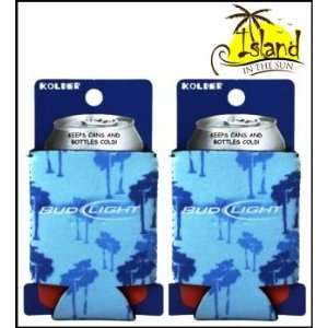  (2) Bud Light Tropical Blue Beer Can Koozies Cooler 