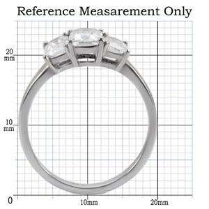   Carat CZ Princess Cut Past Present and Future Stainless Steel Ring