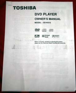 TOSHIBA SD K615U 5 DISC DVD CHANGER  