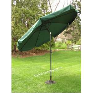  9 Foot Deluxe Forest Green Outdoor Patio Deck Commercial Umbrella 