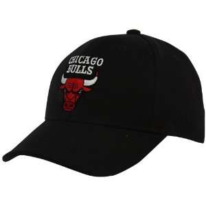 NBA adidas Chicago Bulls Black Primary Logo Flex Hat 