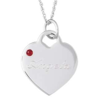   Name/Birthstone Heart Necklace January   20.Opens in a new window