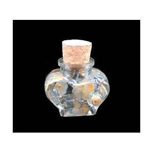 Angel Wings   Hand Painted   Small Heart Shaped Bottle   2 oz.