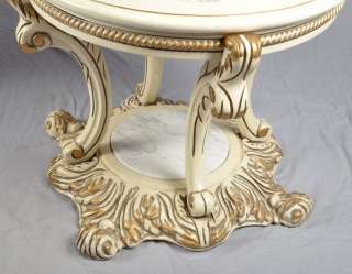 Antique Italian Rococo Style Marble Top Console Table Gold Gilt  