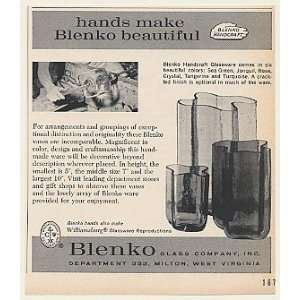  1963 Blenko Glass Handcraft Glassware Vases Print Ad 